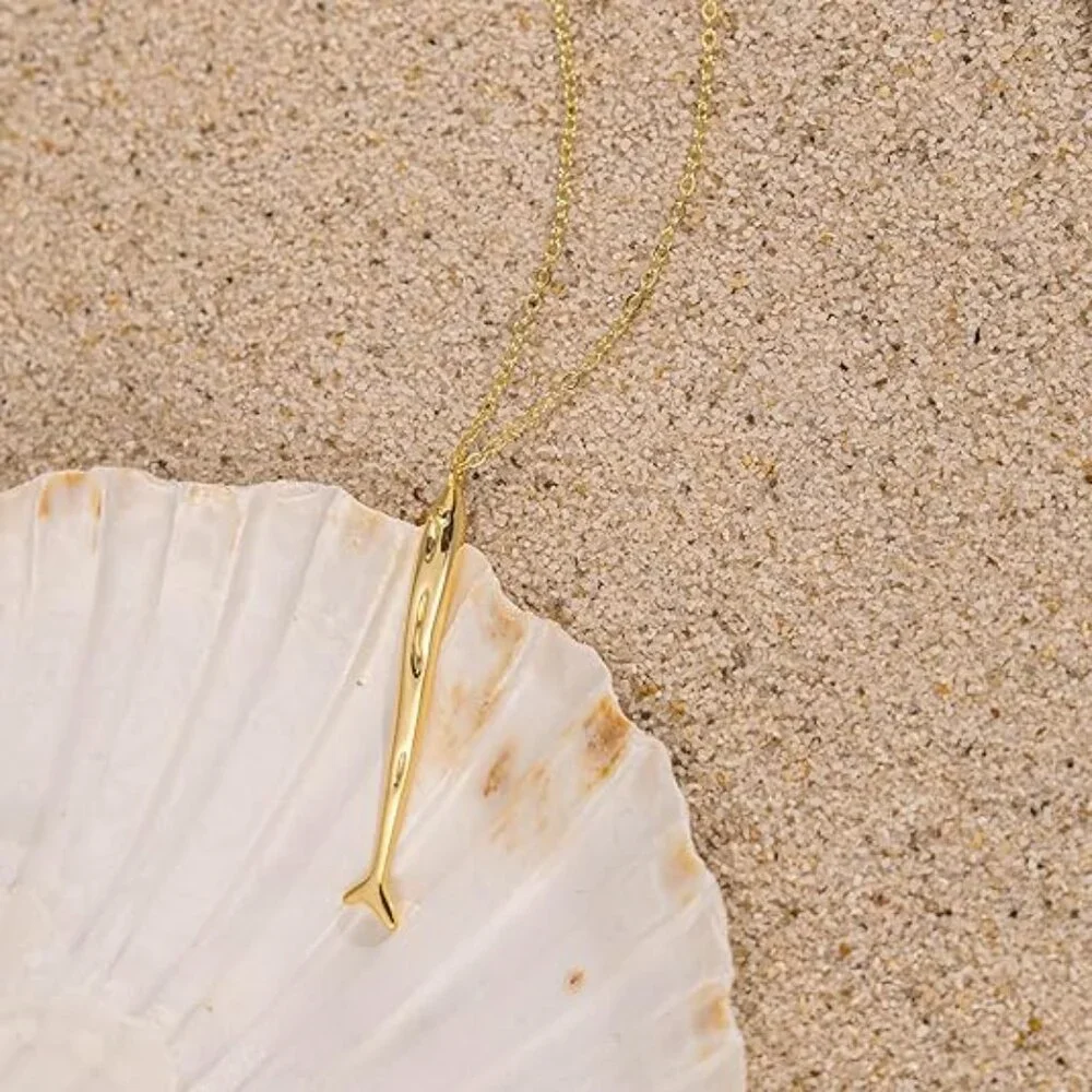Neiman Marcus 14K Gold-Plated Fish Pendant Necklace - Picture 4 of 4